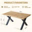 Pine Metal Base Dining Table