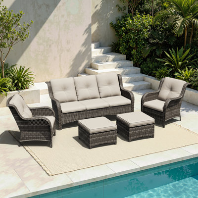 Anahit 5-Piece Outdoor Sofa Seating Group with Cushions