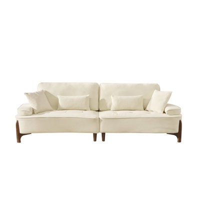 103 pouces pour différentes pièces. 24 places assises spacieuses. Coussins hauts. Revêtement respirant. Cadre en bois massif. 3, beige. Style moderne. Facile à assembler. Capacité de 600 livres avec coussins. Confort d'assise.