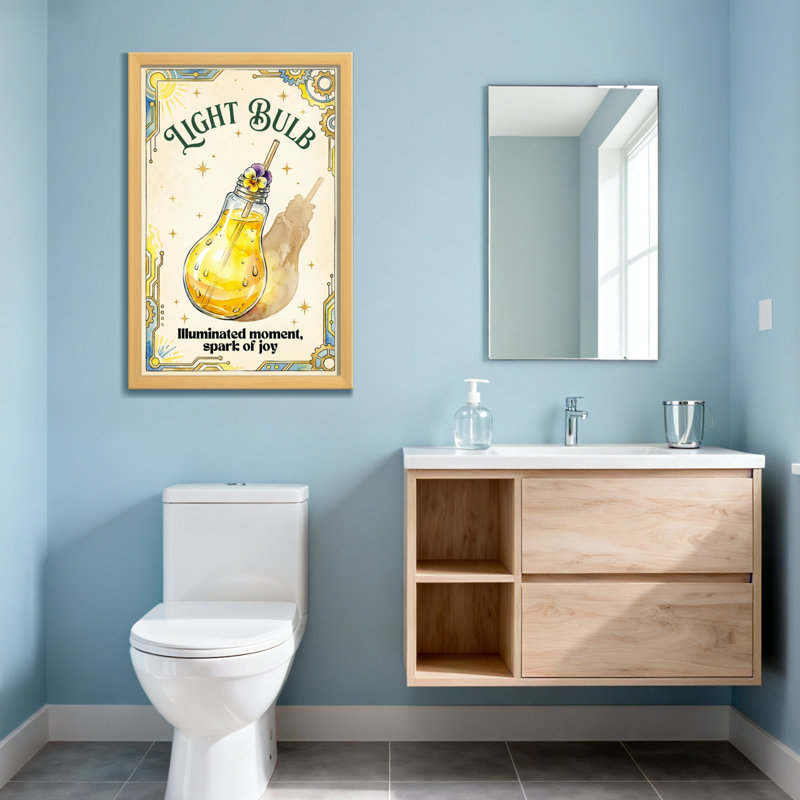 Alimentation et ampoule avec fleur et liquide à l'intérieur, H 30 po x l 20 po, Toile tendue, Ne s’applique pas