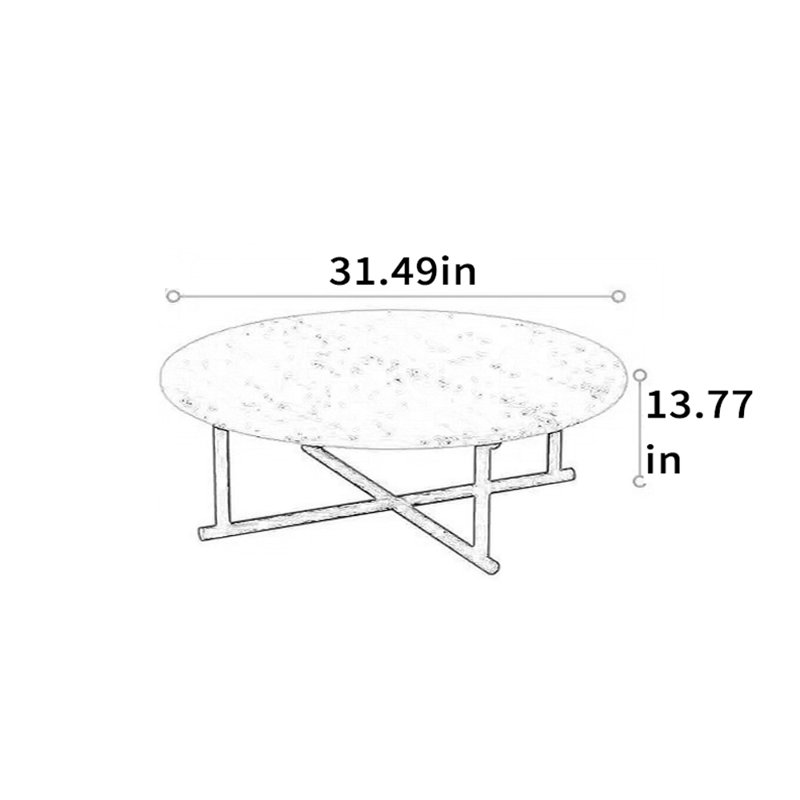 Table basse Minimalist, H 13,77 po x L 31,49 po x l 31,49 po