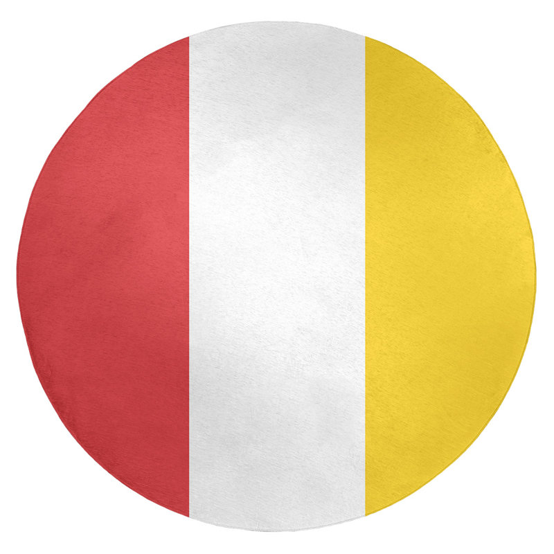 Tapis de zone rouge/jaune, Rond 5 pi