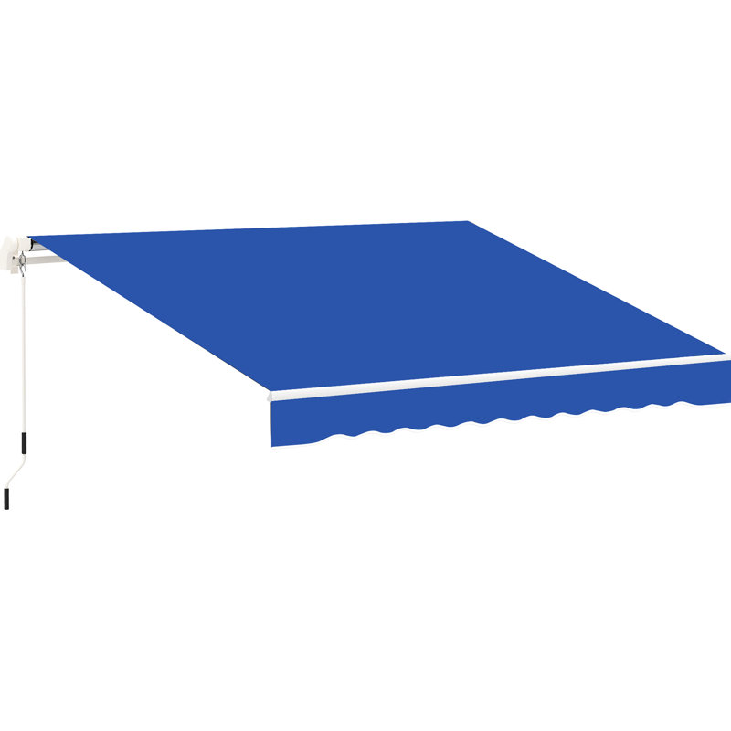 Auvent de terrasse rétractable 8 pi x 7 pi, bleu - Pare-soleil manuel pour terrasse réglable pour réduire l'impact de l'auvent 8 pi x 7 pi Sun, réglable