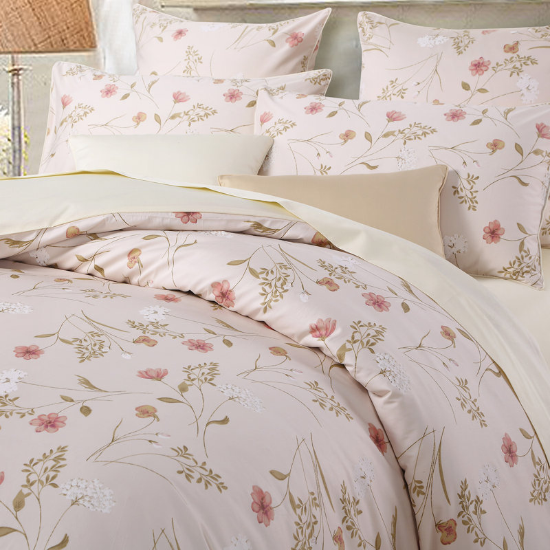 Ensemble de housse de couette 3 pièces (sans noyau), bohème damassé de luxe, literie florale minable, douce et écologique