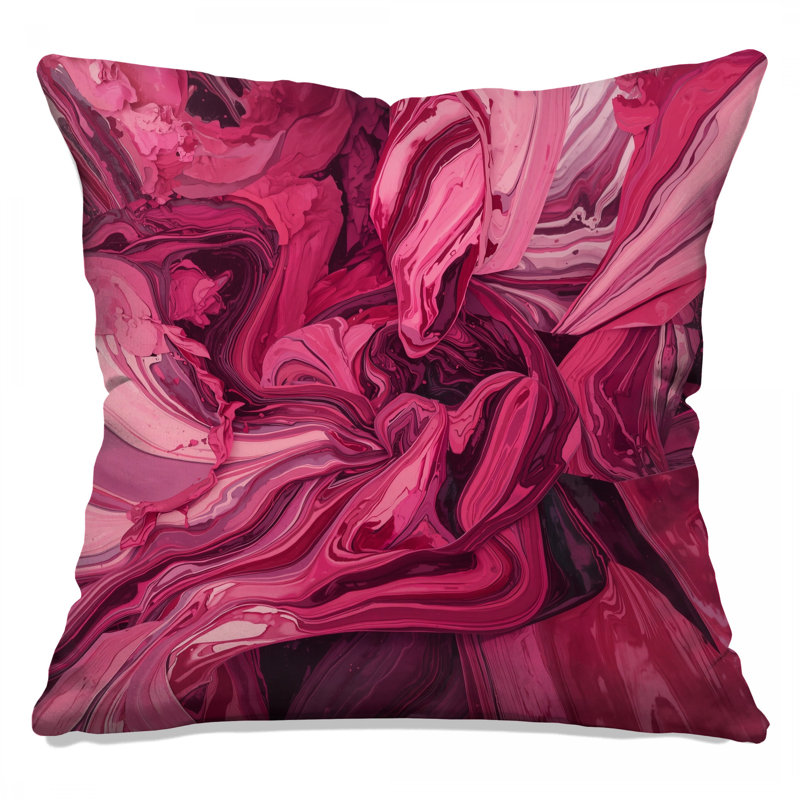 Coussins décoratifs Vibrant Pink Swirls, 16 x 16 pouces