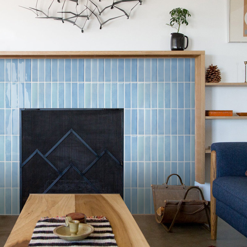 Peel and Stick Backsplash Tiles 12"x12" (Set of 10)-, Blue