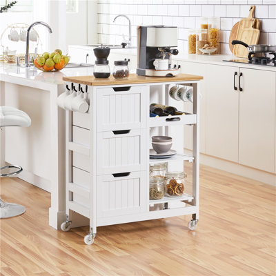 67 cm W Kitchen Island with Solid Wood Top
