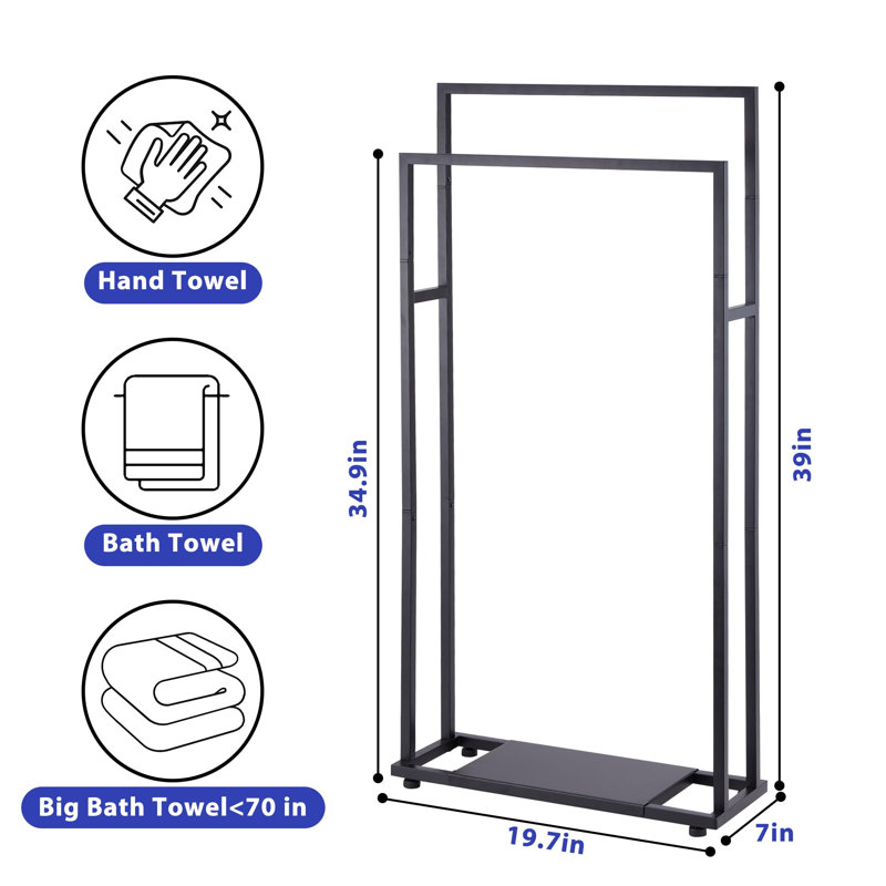 39" 2-Tier Towel Rack with Shelf