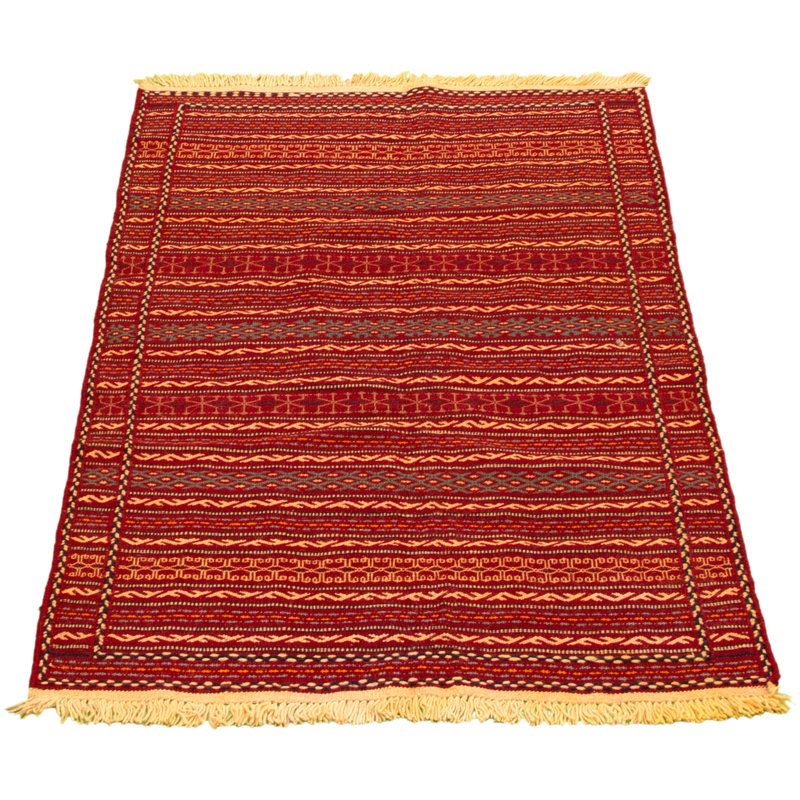 Tapis décoratif en laine noué à la main de conception unique 3 pi 5 po x 5 pi 1 po new age kashkoli