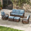 Ensemble de conversation pour patio pour 5 personnes en osier toutes saisons avec table de feu-684747254-682022051