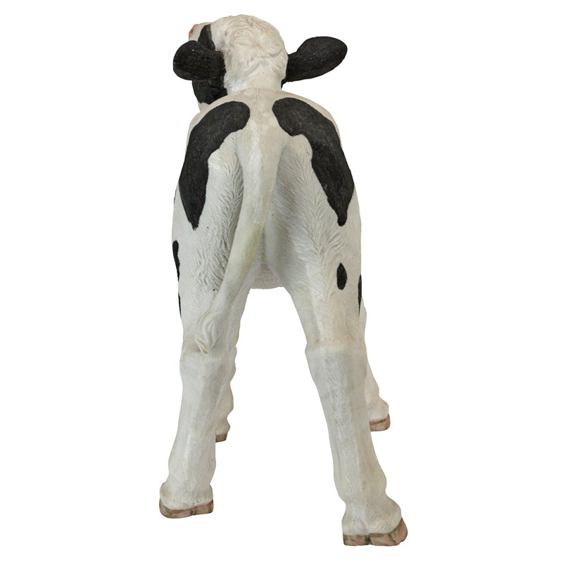 Clarabelle White and Black Resin Farm Animal Cow Statue