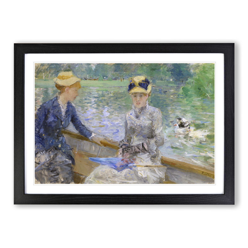 Summers Day by Berthe Morisot - Picture Frame Painting, Black Framed, 36cm H x 48cm W x 2cm D