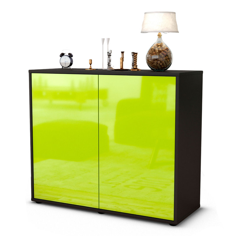Quintara 92cm Sideboard, Anthracite/High-gloss green
