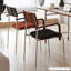 Chaise avec accoudoirs à dossier à lattes noires (ensemble de 2)-130117419