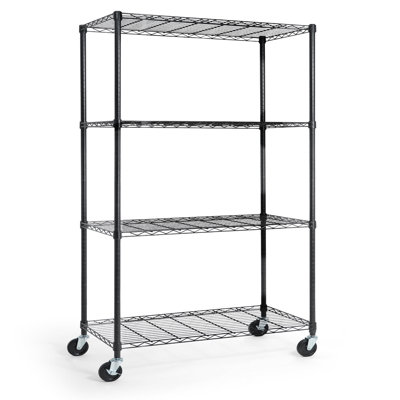 NSF Commercial Grade 4-Tier Wire Shelving w/ Wheels & Leveling Feet, 36" x 18" x 76"