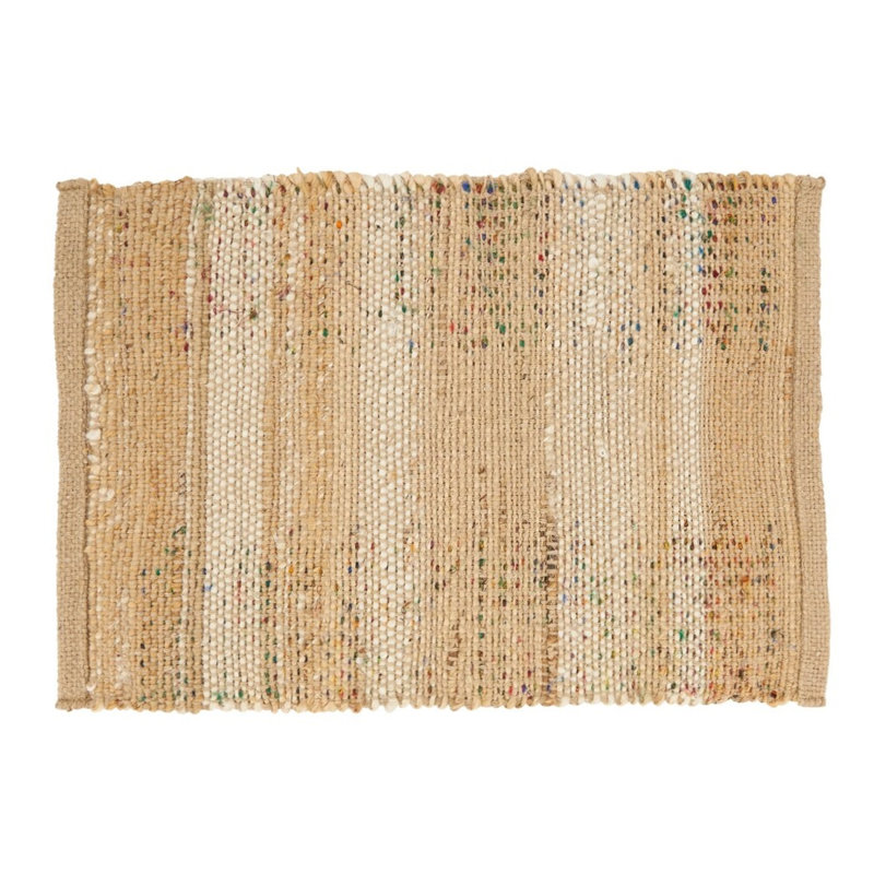 Napperon rectangulaire rayé en mélange de coton
