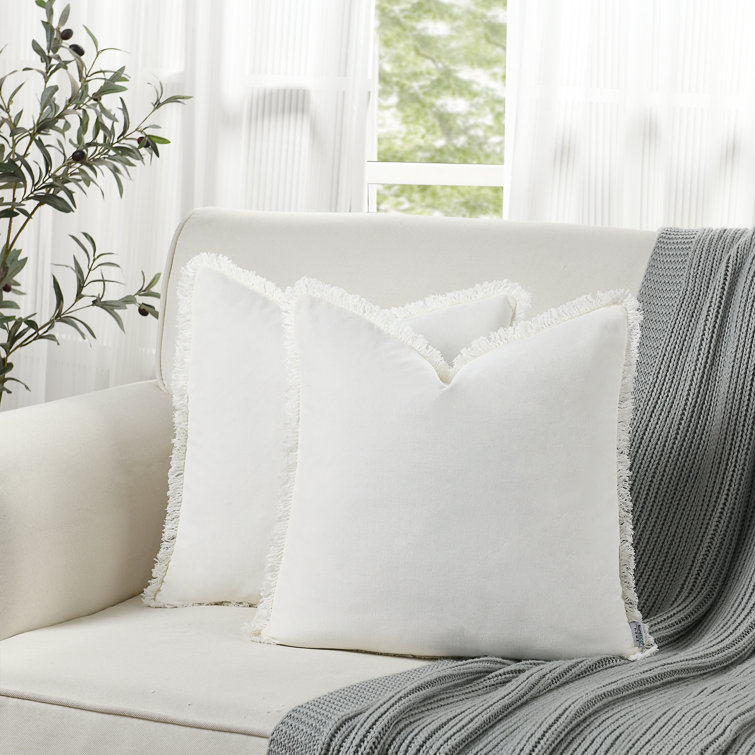 Pillow Covers with Tassels Soft Square Cotton Boho Farmhouse Throw Pillow Covers