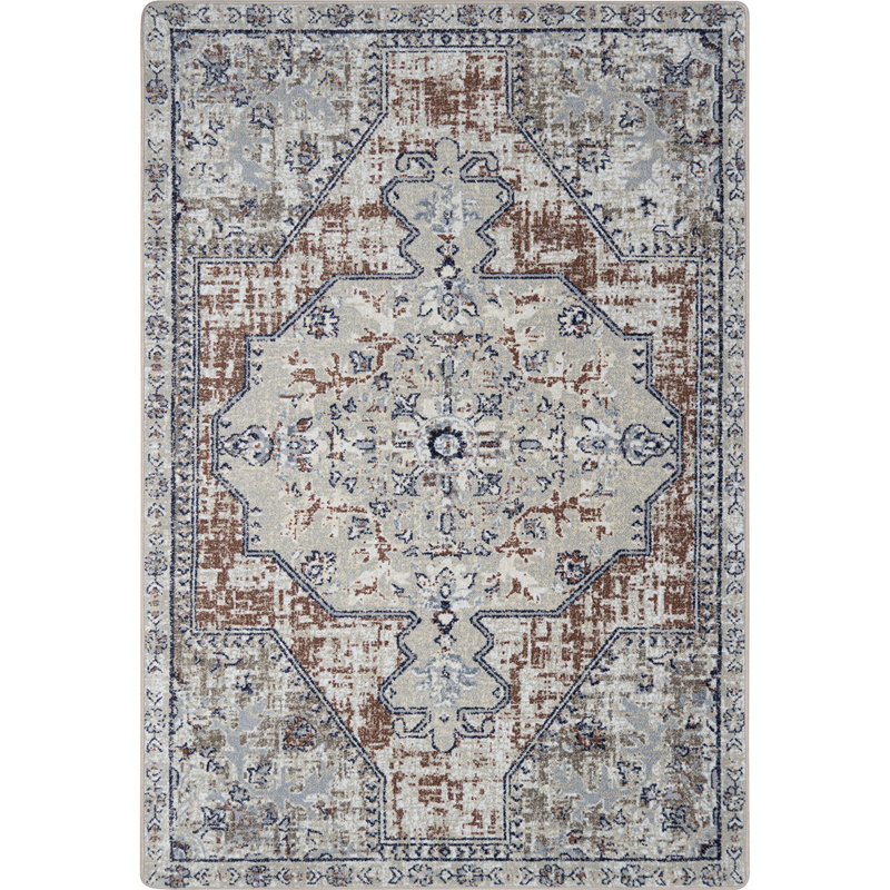 Tapis couleur terre cuite Canyon, Rectangle 5 pi 4 po x 7 pi 8 po