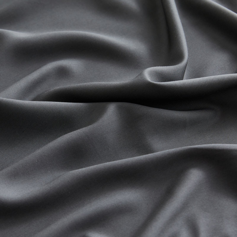 Ensemble de draps en rayonne de bambou, Gris anthracite, Ensemble de draps pour lit double avec 2 taies d'o