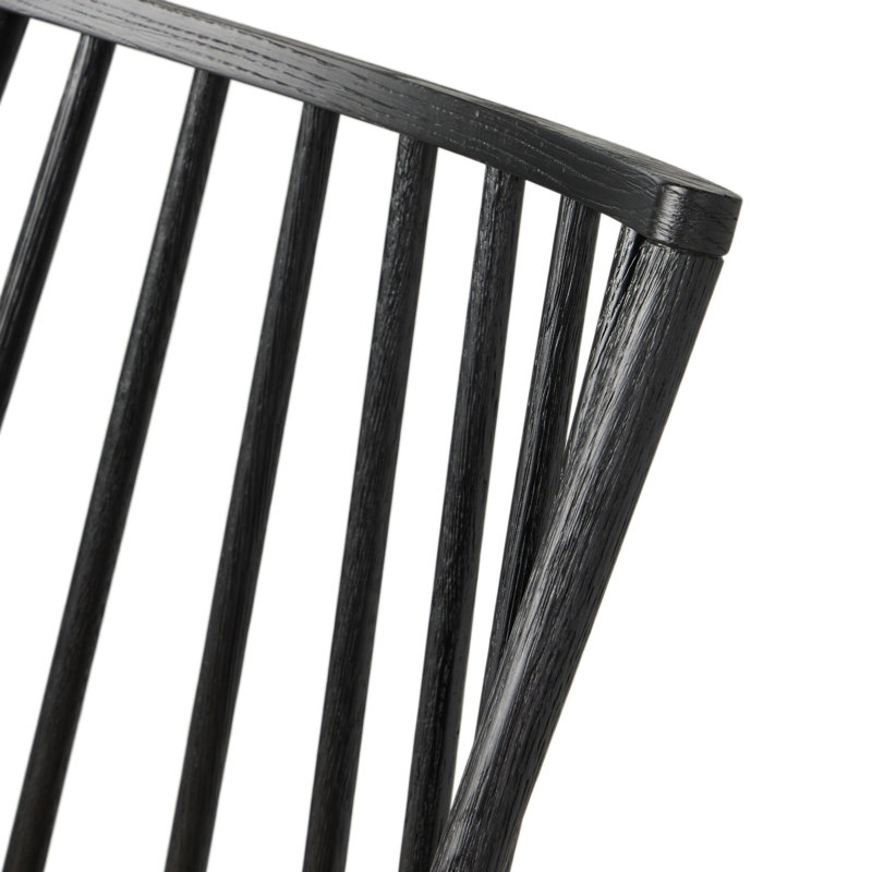 Lewis Windsor Stool With Cushion-Sandy Oak-Counter, Counter Stool (25.02” Seat Height), Black Oak