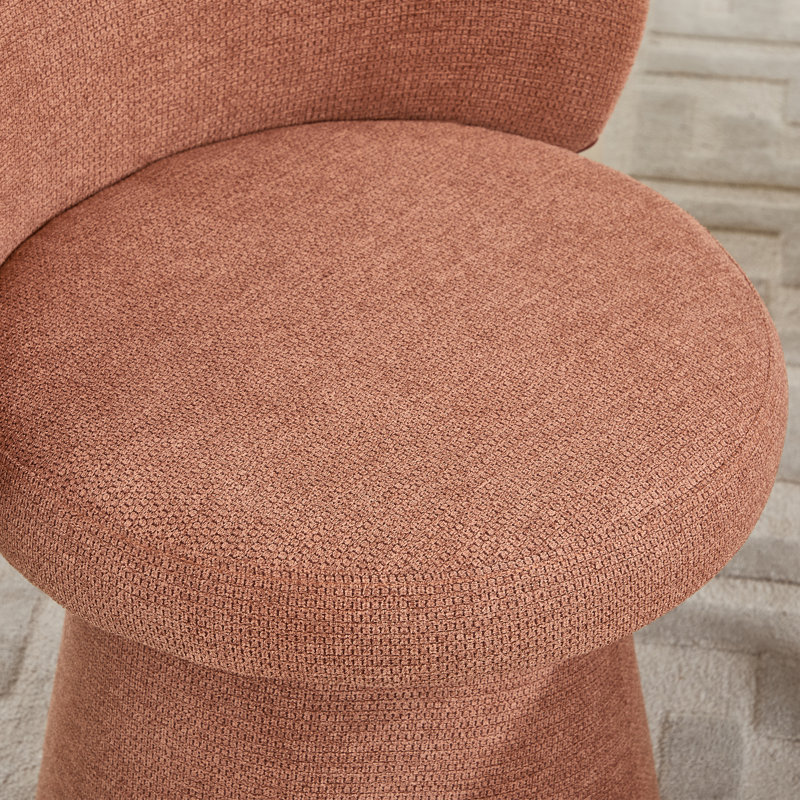 Chaise pivotante rembourrée avec dossier, Orange