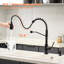 Robinet de cuisine automatique tactile sans contact - rétractable avec capteur de mouvement, noir contemporain, laiton, céramique pour capteur d'évier activé,