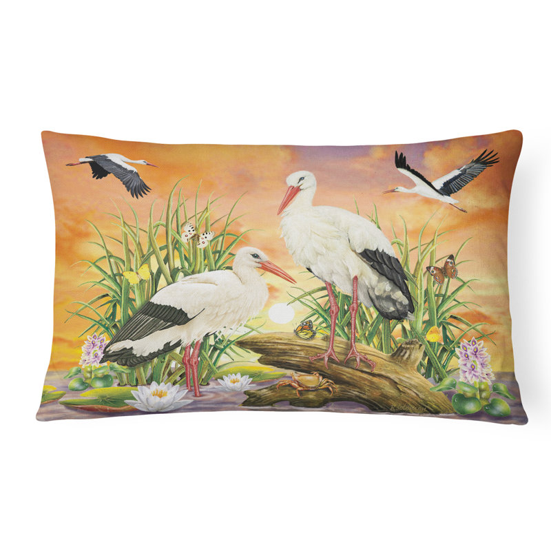 Outdoor Throw Pillow, Storks