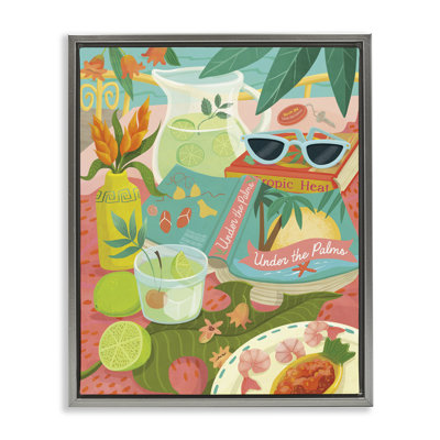 "Tropical Drinks on Beach", art mural encadré par Laura Watson