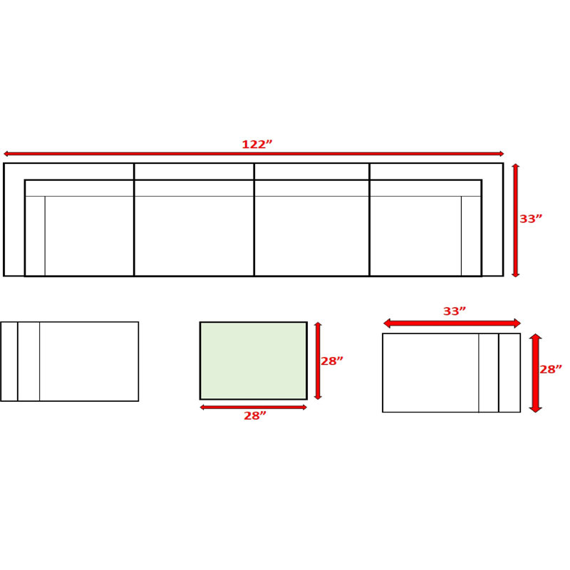Lanisha Ensemble de conversation modulaire en rotin 7 pieces avec coussins Sunbrella entierement assembles
