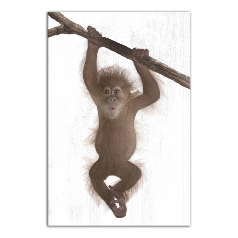 Reproduction de singe suspendu sur toile, H 24 po x l 16 po x P 1,25 po