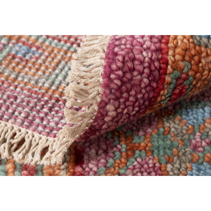 Rock My Classics Wool Oriental Area Rug in Blue/Pink/Red, Rectangle 3' x 5'