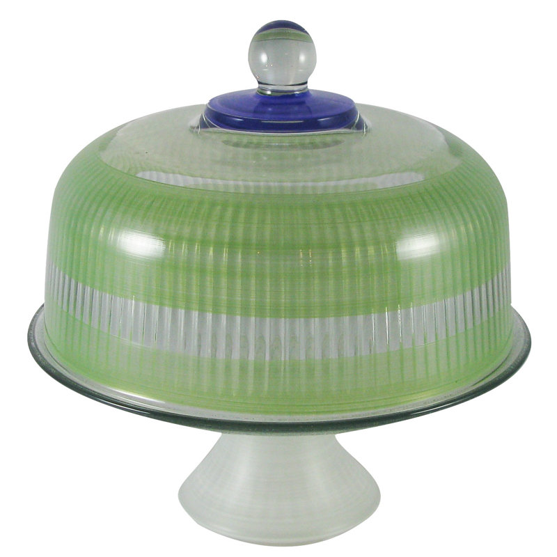 Présentoir à gâteaux Cottage Retro Stripe, Vert
