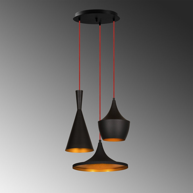 Luminaire suspendu géométrique à 3 lumières Linda