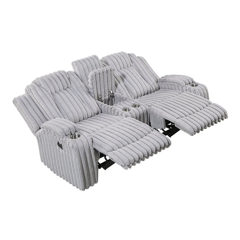 Ensemble de 2 fauteuils inclinables gris clair et gris clair