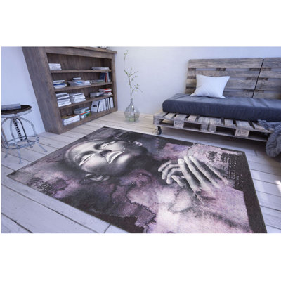 Luxueux tapis lavable à la machine, 100% polyester, 7,5 x 10,8 pieds | Hauteur des poils: 0,2 po, 1850 g / m² | Dessus en polyester recyclé, facile d'entretien, parfait pour le salon et la chambre à coucher, conception douce et durable