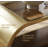 57" Luxurious Oval Coffee Table, Gold Stainless Steel & Tempered Glass Top 2-Tier Modern Cocktail Table For Living Room