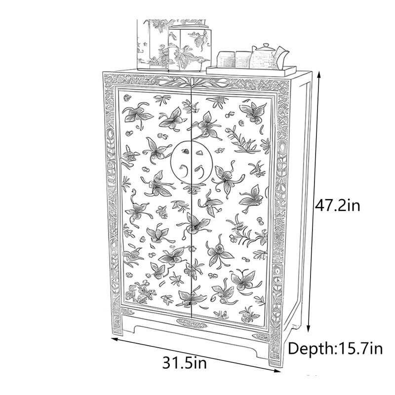 Nouvelle armoire d'entrée de style chinois, Rouge