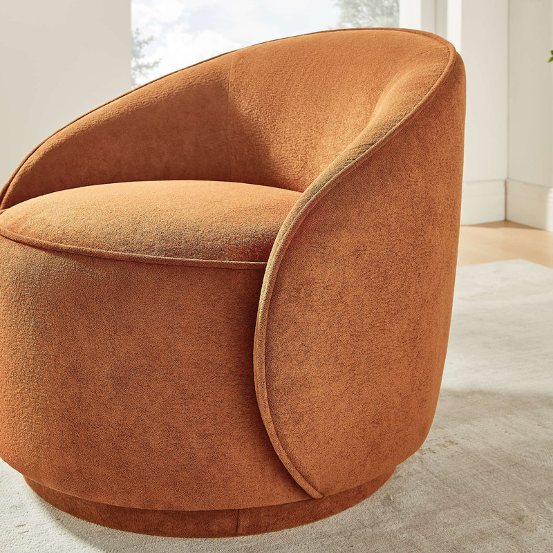 Upholstered Accent Chair, Indoor Swivel Chair, Curry