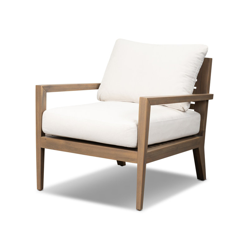 Chaise de terrasse avec coussins Turbotville, Ashen Acacia, Lorel Ivory