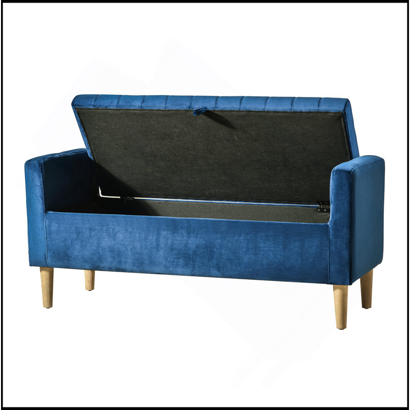 Banc de rangement avec repose-pieds de 48 po, banc avec rangement, pour entrée, chambre à coucher, salon