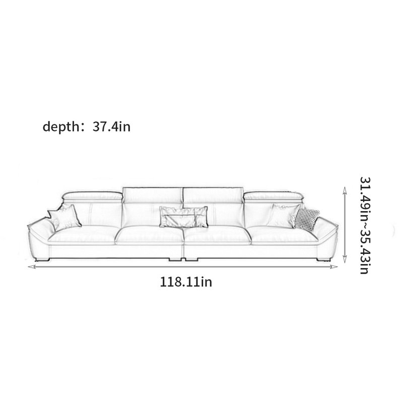 Detwiler, 4, 35.43" H x 118.11" W x 37.4" D