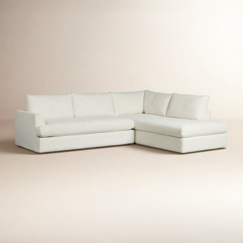 Lucien 2PC RAF Sectional-Crypton Nomad Snow, Right Hand Facing