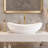 Deervalley 22" X 16" Boat-Shaped Ceramic White Vessel Sink Bathroom Sink With Striped Edges-128617837