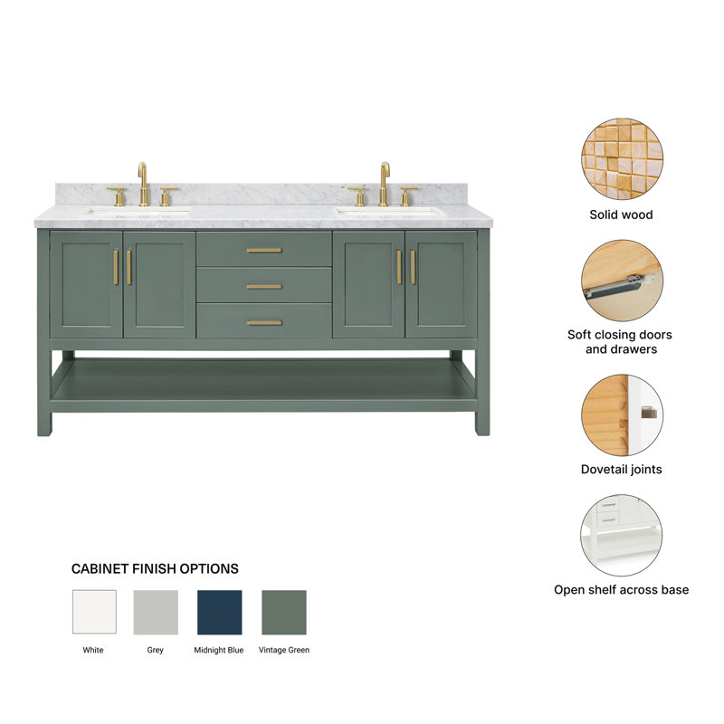 Magnolia Bath Vanity Rectangular Basin S073DCWRV, Vintage Green, Rectangular