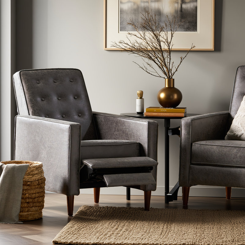 Canapé inclinable en tissu Mid-Century, Ardoise