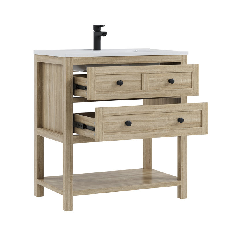 Meuble-lavabo simple Wilce Meltiva, 30", Chêne clair