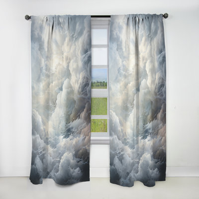 Clouds Whispering Clouds II - Clouds Blackout Nature Curtain - 1 Panel