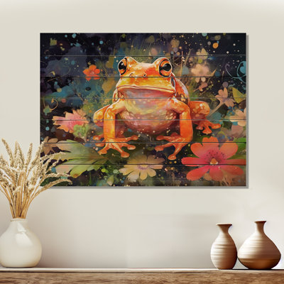 «Lunamarie Leaping Frogs Amphibians I» sur bois