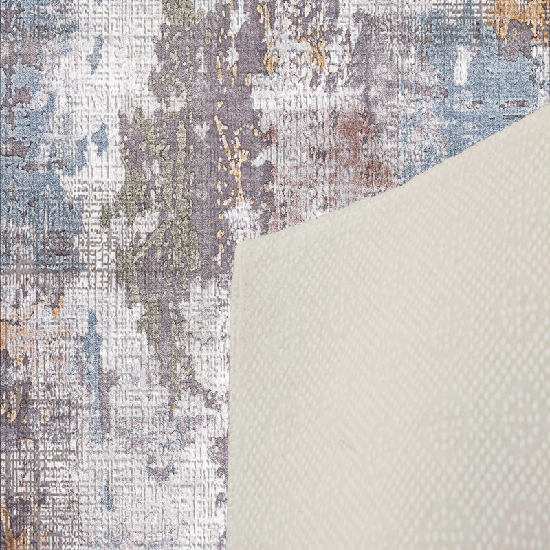 Luxurious Woven Area Rug, 5.9 x 9.2 ft, 100% Polyester, Antibacterial | Non-Slip PVC Felt Dot Underside, 0.3 in Pile Height | Machine Washable, 3D Digital Print, Perfect for Living Room & Bedroom Décor