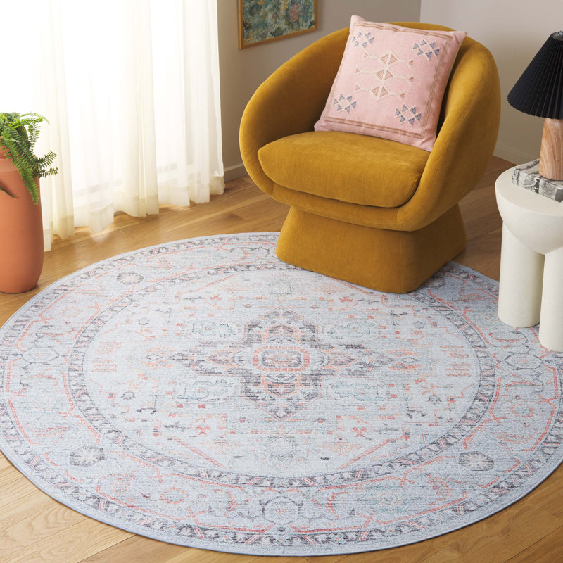 Farolt Performance Machine Washable Oriental Rug, Round 6'